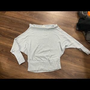 Light blue off the shoulder sweater